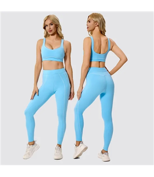 Custom Women Contrast Thread Sports Bra & Yoga Legging
